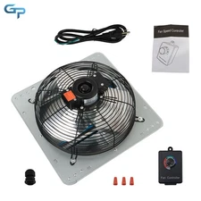 12"Shutter Exhaust Fan Industrial Speed Wall Mount Garage Shop Attic W/Controlle