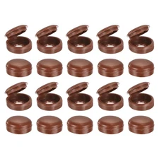 100Pcs 6mm ID Screw Cover Caps for Covering Screw Heads, PVC(Dark Brown)