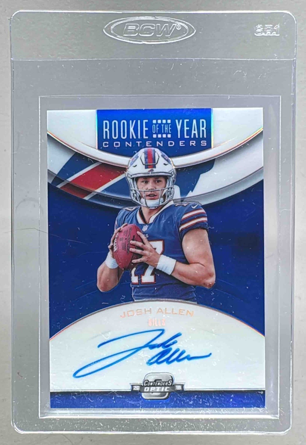Josh Allen 2018 Panini Contenders Optic Blue Rookie of the Year Auto RC 14/25