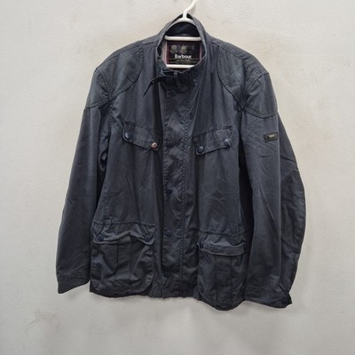 Barbour Simonside Union Jack Wax Waterproof Country Biker Coat Jacket Size XL