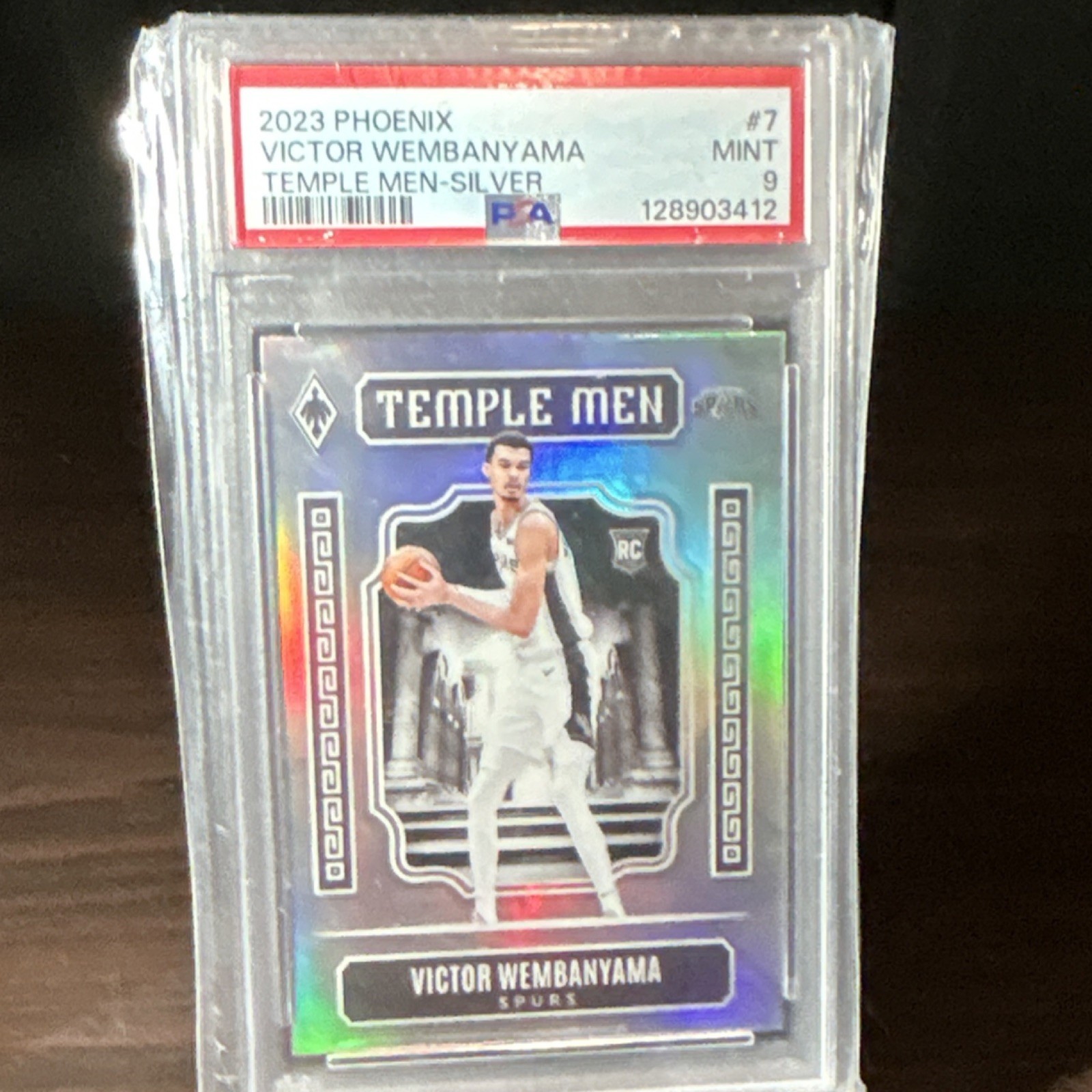 2023-24 Panini Phoenix Temple Men Silver #7 Victor Wembanyama Rookie PSA 9 Spurs