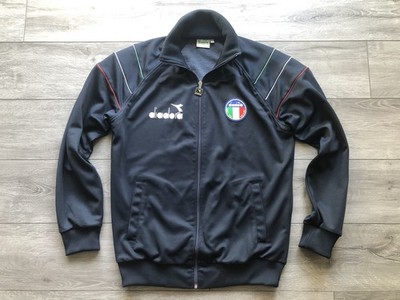 Authentic Italy 1986 1990 Diadora Football Zip Track Tracksuit Jacket Anthem 90