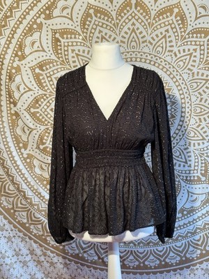 Glitzerbluse Schwarz Gr M Primark 