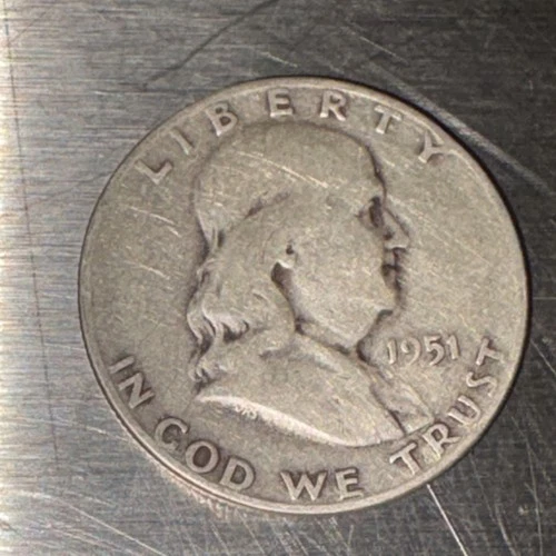 1951 Franklin Half Dollar Silver 50C Business Strike US Coin