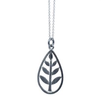 Tin Pendant Leaf Drop Pendant/Necklace Gift UK