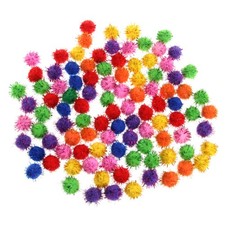 100Pcs Colorful Mini Sparkly Glitter Tinsel Balls Small Pom Ball For Cat Toys