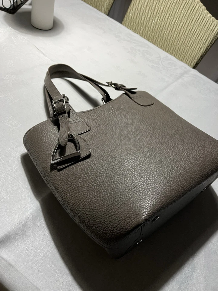 Sac RENOUARD En Cuir Grainé gris Neuf - Photo 2/4