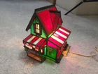 Vintage 1990s Franklin Mint Coca Cola Corner Store Stained Glass Lighted Read
