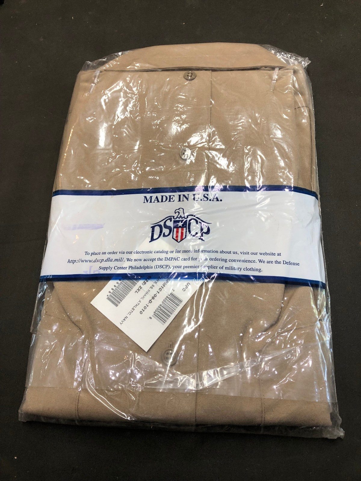 NEW DSCP Quarterdeck US NAVY SS Khaki Service Uniform Shirt Mens 2XL Athletic