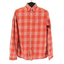 Tommy Hilfiger Slim Fit Button Down Shirt Men's Small Plaid Long Sleeve Cotton
