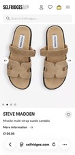 Steve Madden missile Tan Suede Sliders Size 7 New With Tags No Box