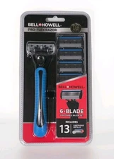 BELL & HOWELL PRO FLEX Razors 6 Precision Blades w/ 13 Refill Cartridges - NEW