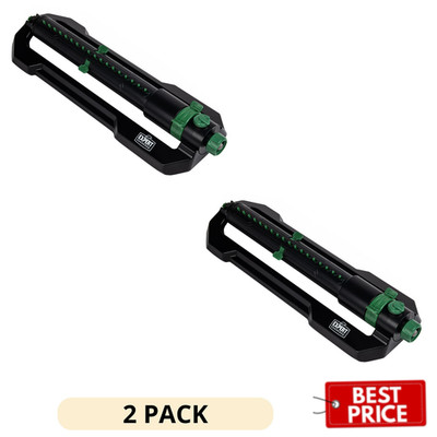 2 Pack Expert Gardener Oscillating Sprinkler 4500 Sq Ft Metal Base