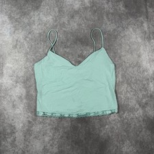 Victoria's Secret Mint Green Lace Back Camisole Tank Top Medium Coquette Y2K