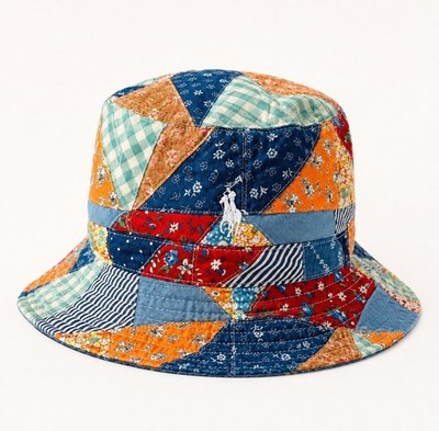 New POLO Ralph Lauren Patchwork Loft Bucket Hat - S / M ~ Vintage Inspired NWT