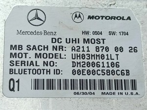 MERCEDES-BENZ CLK C209 Bluetooth Steuergerät A2118700026 2.70 Diesel 30234394