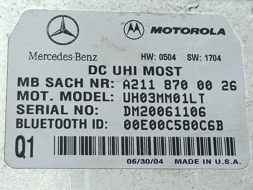 MERCEDES-BENZ CLK C209 Bluetooth Steuergerät A2118700026 2.70 Diesel 30234394