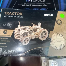 ✨ROKR Tractor 3D Wooden Puzzle Mechanical Gears Robotime LK401 Sealed Model Kit