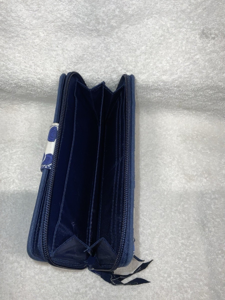 Vera Bradley Cobalt Tile Blue & White Satchel Handbag Purse And