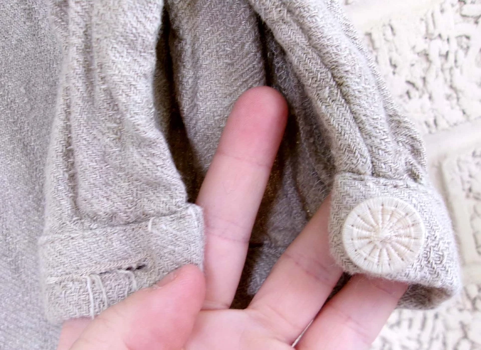 Camisa Repro século XVIII reencenação longa caseira linho chemise medieval viking - Imagem 2 de 4