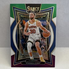 2024-25 Panini Select Stephen Curry #7 Green White Purple Prizm Concourse 