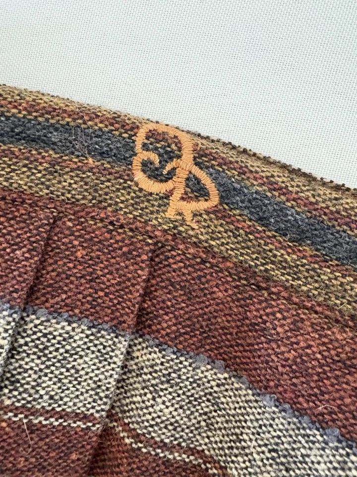 Falda midi de lana vintage Oscar De La Renta para mujer 15/16 plisada a rayas años 70 80 Foto 3 de 4