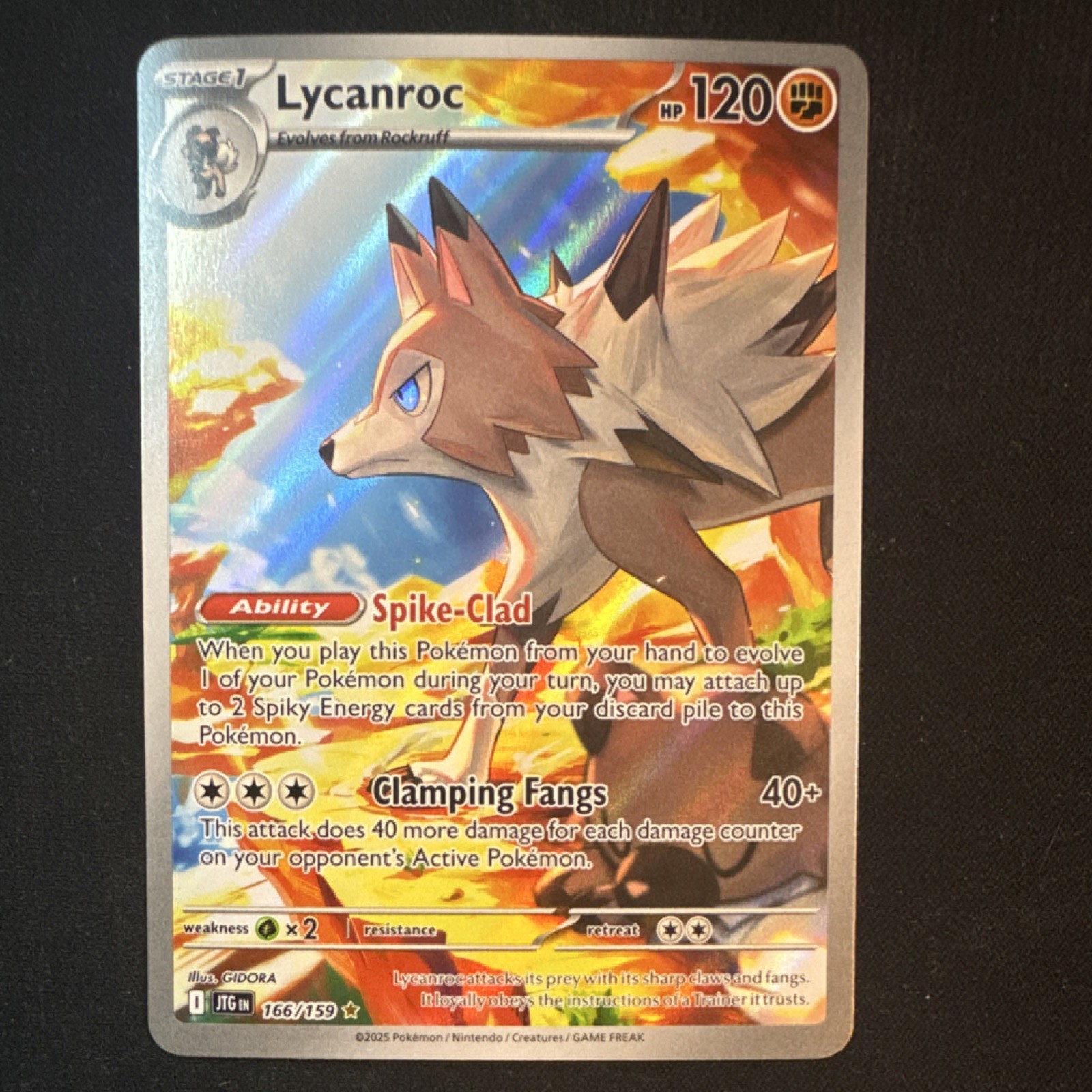 The Pokémon Company Lycanroc 166/159 SV09 Journey Together Illustration Rare Ho…