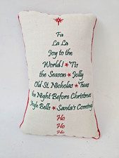 Christmas Small Accent Pillow Tree Songs 9x6 Plaid Back