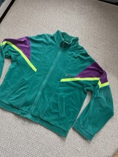 Men  s Vintage 90  s FILA Green Velour Track Jacket Sweatshirt Xxl Y2K Streetwear