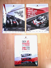 3x Original Porsche Le Mans 2015 2016 2017  Blechschild Rennsport Sammler OVP
