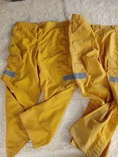 Vintage Nomex Wildland Fire Pants Lot Of 2 Large Firefighter Flame Yellow