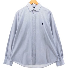 Used Ralph Lauren REGENT long-sleeved cotton striped shirt men's size XL