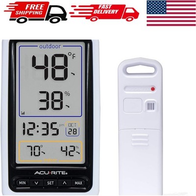 Elegant Wireless Thermometer & Humidity Monitor - Indoor/Outdoor Readings