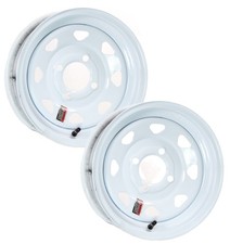 Ecustomrim 2-pack Trailer Wheel 13x4.5 13 Inch 4 Lug On 4 Inch White Spoke Rim