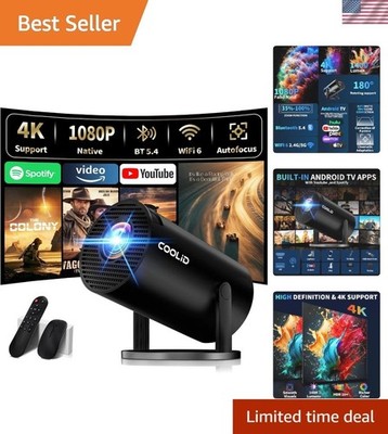 Mini Projector with Built-in Apps & 4K Support - Perfect for Home Theaters