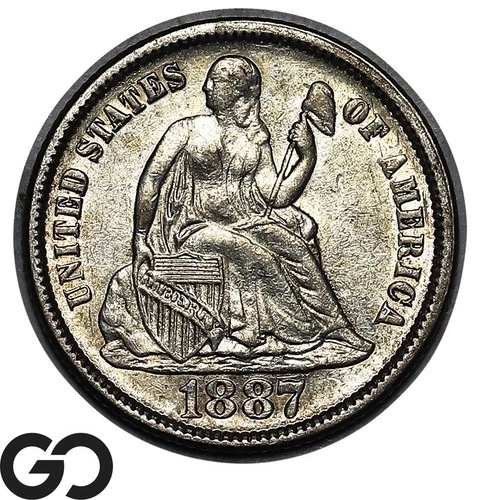 1887 Seated Liberty Dime BU++