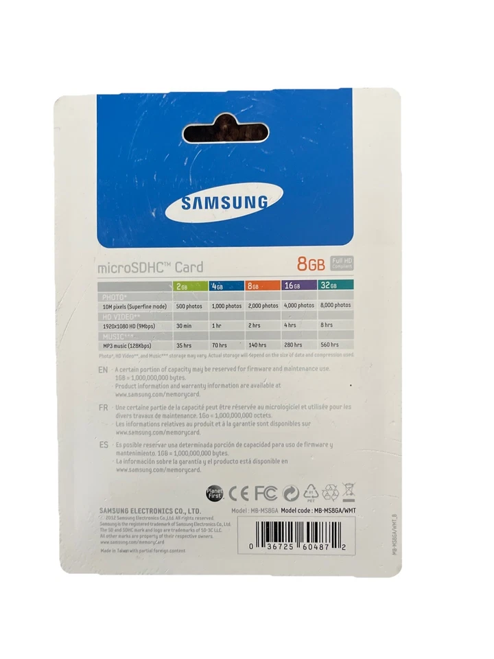New - Samsung 8GB Class 6- 13-24 MB/s - High Speed MicroSDHC Card With Adapter - Image 2 of 2