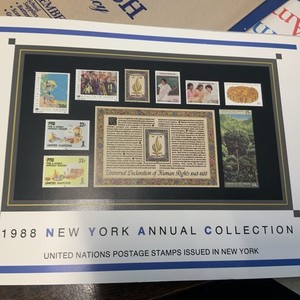 1988 New York Annual Collection United Nations Postage Stamps Issued In New York