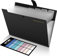 SKYDUE Accordion File Organizer, Expanding File Folder with 8 Pockets, Portable