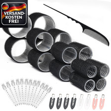 Lockenwickler Set Selbsthaftend Schwarze Haarwickler 4 Größen 25mm 36mm 48mm 60m
