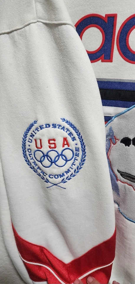 Vintage Adidas 1980 Lake Placid USA Olympic Winter Sweatshirt Men's Size XXL - Image 4 of 4