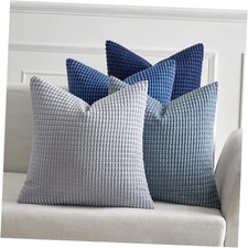 Blue Decorative Pillow Covers 18x18 Inch Set 18" x 18" Pack of 4 Luxury Blue