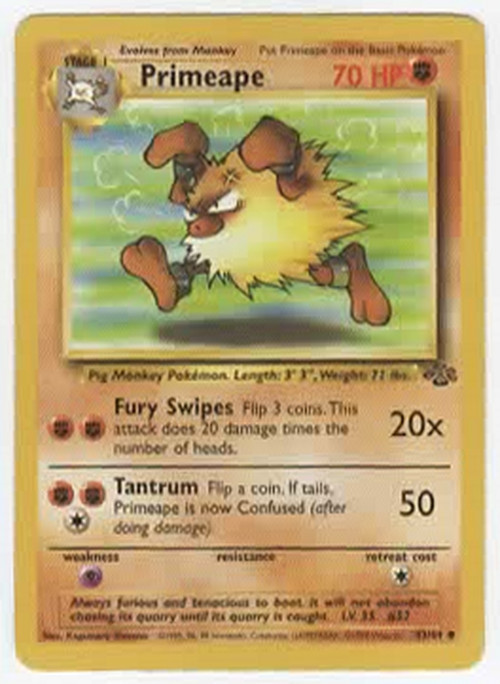 Primeape 43/64 Jungle Unlimited Pokemon TCG English WOTC 1999