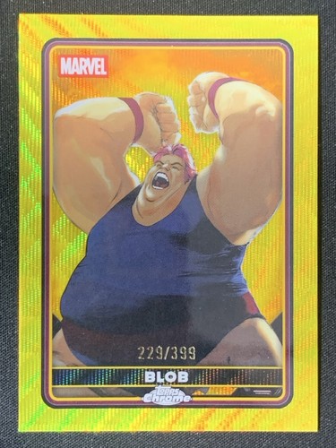 Blob 2025 Topps Chrome Deadpool Comic Accurate Yellow Wave Base 229/399 #14