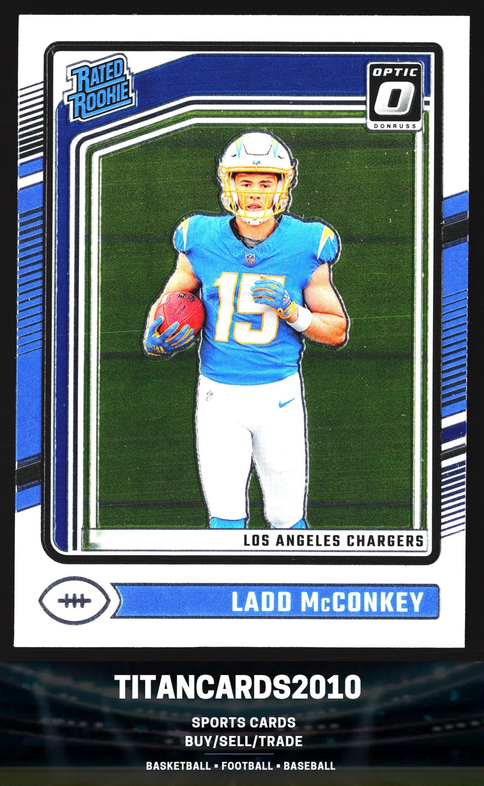 Ladd McConkey 2024 Donruss Optic Rated Rookie Los Angeles Chargers #266