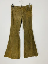 Vintage 70s Hillbilly Womens 28x28 Gray Hippie Bell Bottom Trousers Low Rise