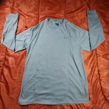 Icebreaker Base Layer Mens's Large Grey Merino Wool Cool-Lite Long Sleeve