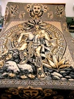 WOVEN MEXICAN BLANKET MAYA AZTEC WARRIOR & PRINCESS THROW WALL HANGING 91x81