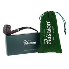 Peterson Pipes Junior Rusticated Bent Billiard - Small Handmade Irish Briar Pipe