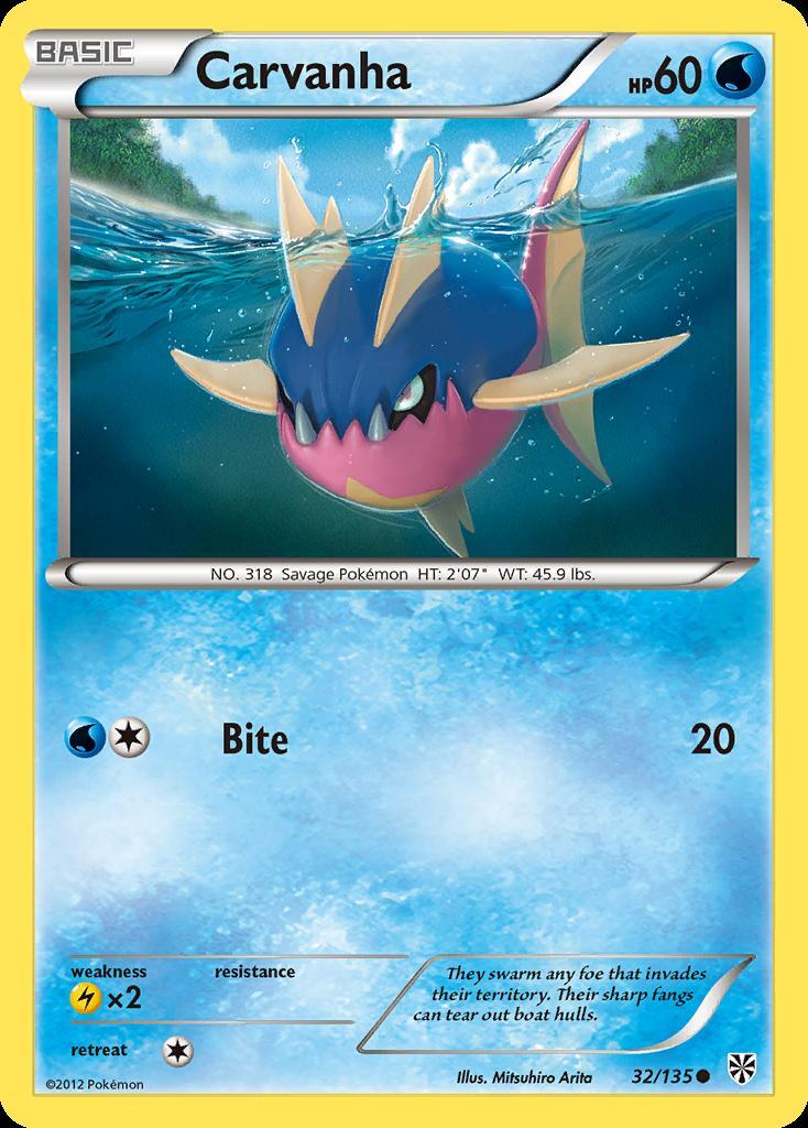 Pokemon Carvanha (32/139) Plasma Storm LP